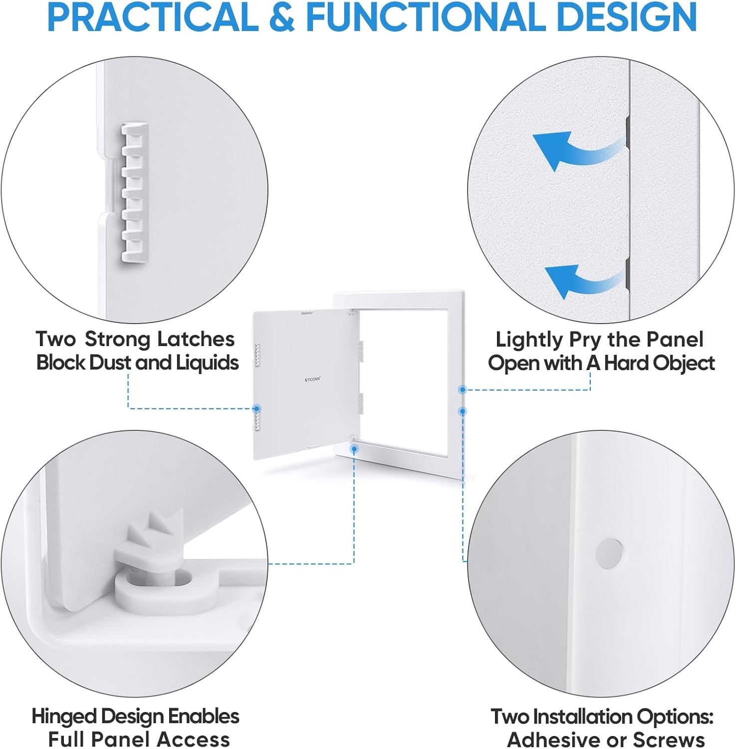 Seamless 14x14 Inch Drywall Access Panel with Discreet Notches - DIY Friendly