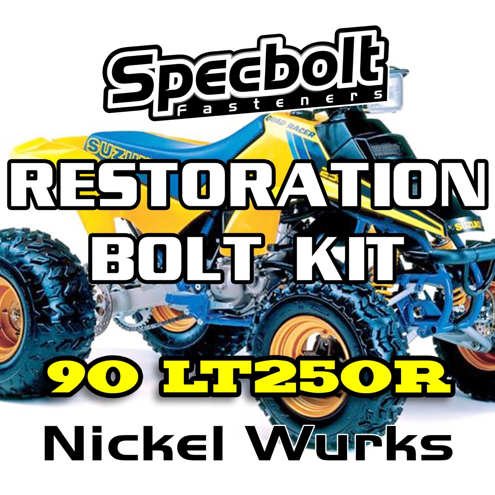 1990 LT250R Restoration Bolt kit Suzuki Quadracer Engine Body Wheel NICKEL WURKS