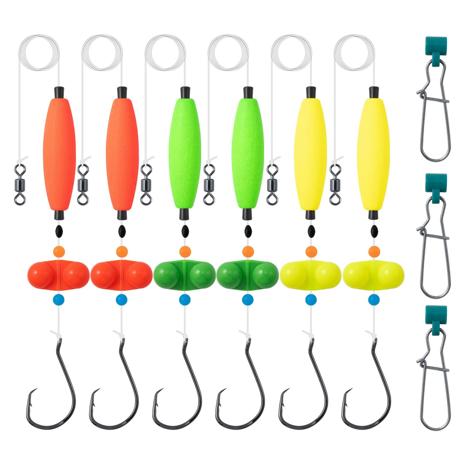 6PCS kaleodam Catfish Rigs Float Large, Multiple colors