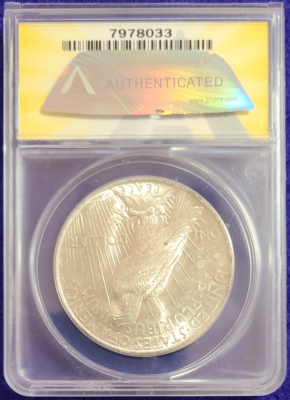 1923 Peace Dollar AU 58 Silver Dollar 033