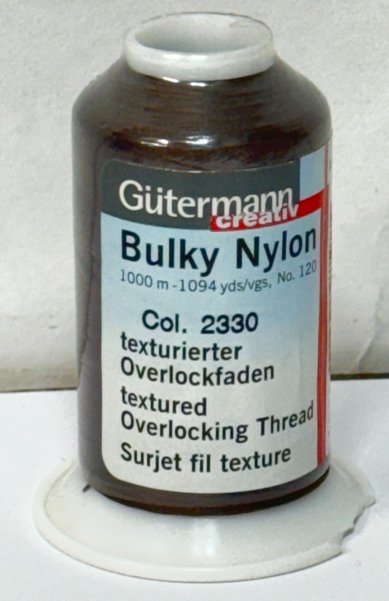 Gutermann Bulky Nylon Thread Overlocking, Textured, 2330 Brown, 1000M