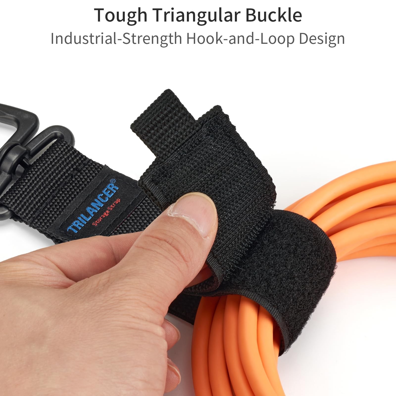 Heavy Duty Hook Loop Cable Straps 10-Pack - Wire Hose Organizer
