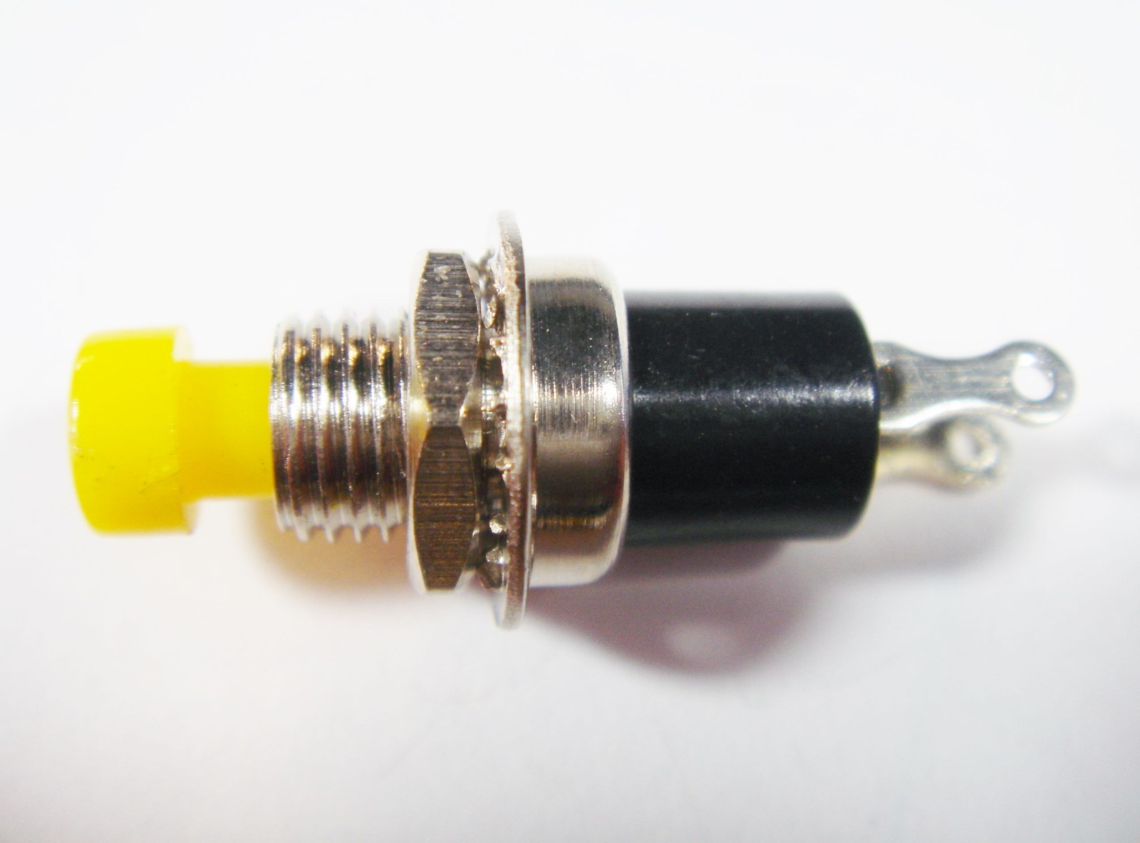 Mini Push Button Yellow 250V 0.5A 1xON #10-55