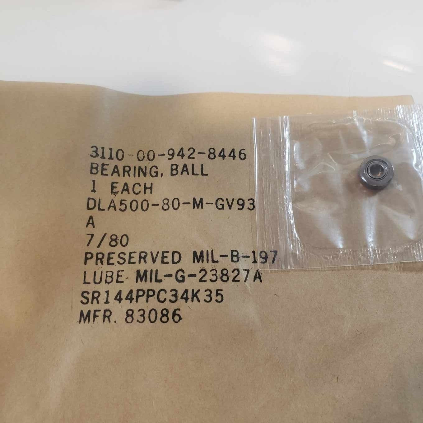 (2) NEW HAMPSHIRE BALL BEARINGS SR144PPC34K35 3110-00-942-8446
