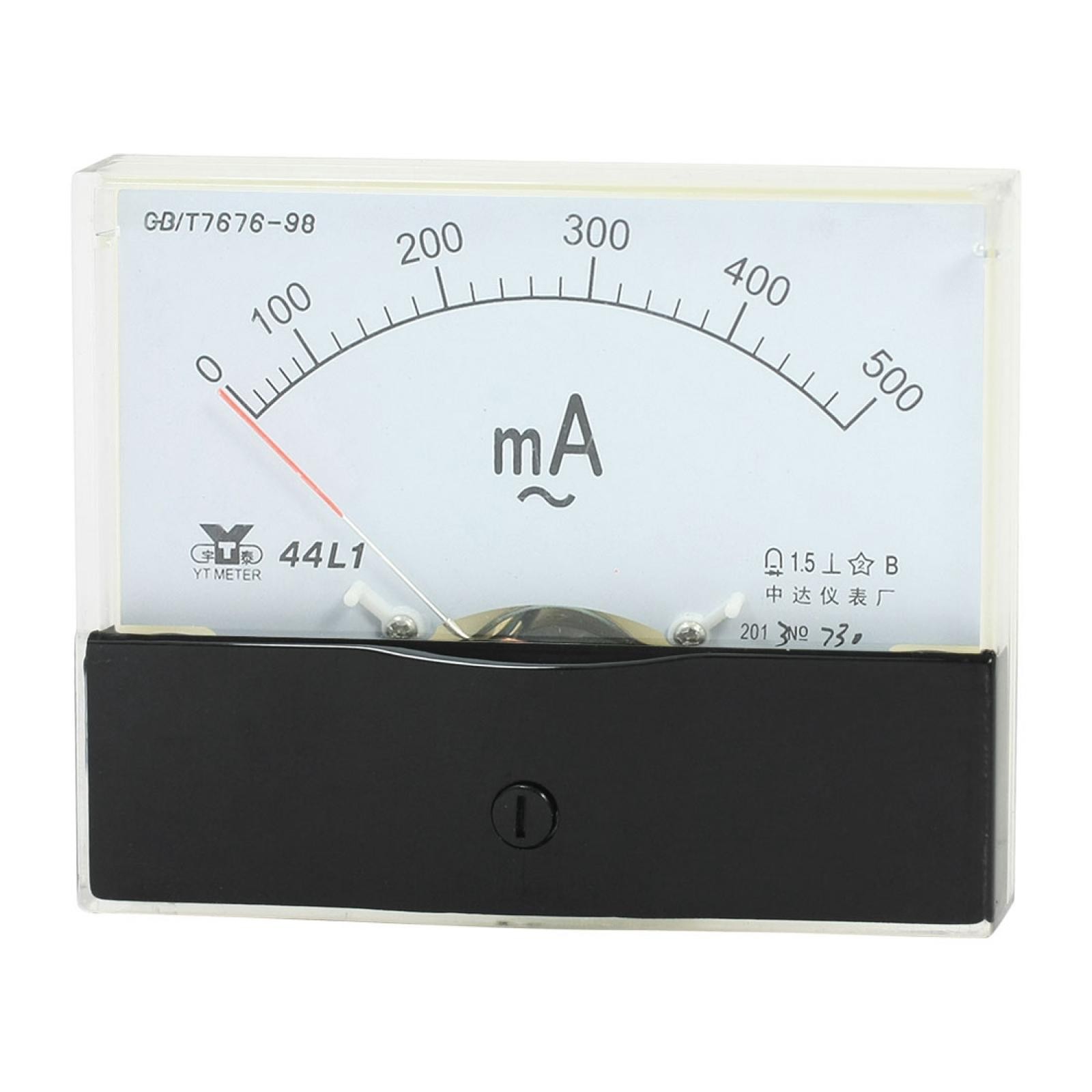 Analog Panel Ammeter Gauge AC 0 - 500mA Measuring Range 1.5 Accuracy 44L1