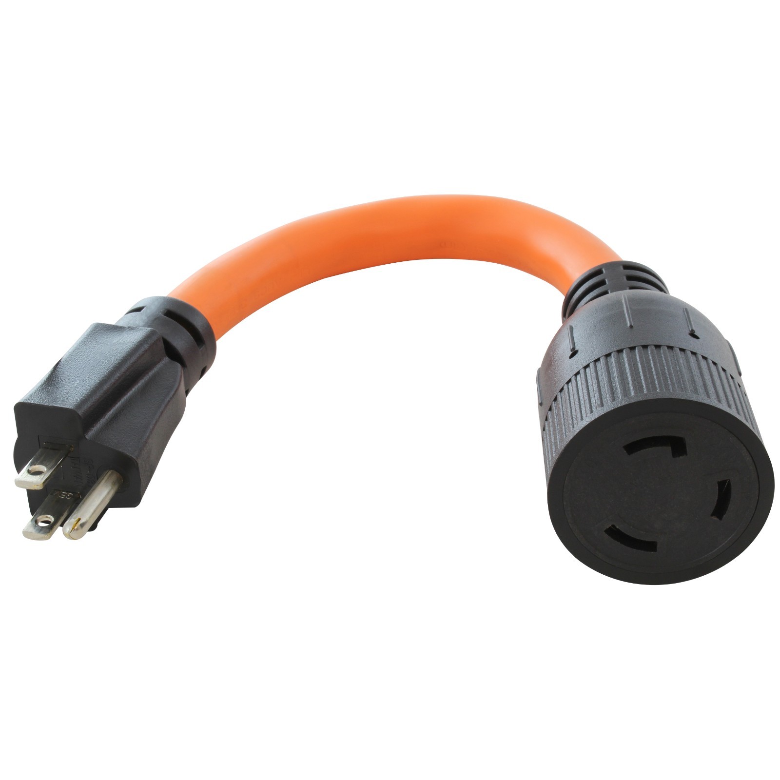 15 Amp NEMA 5-15 Plug to 30 Amp NEMA L5-30 Female Adapter Cord by AC WORKS®