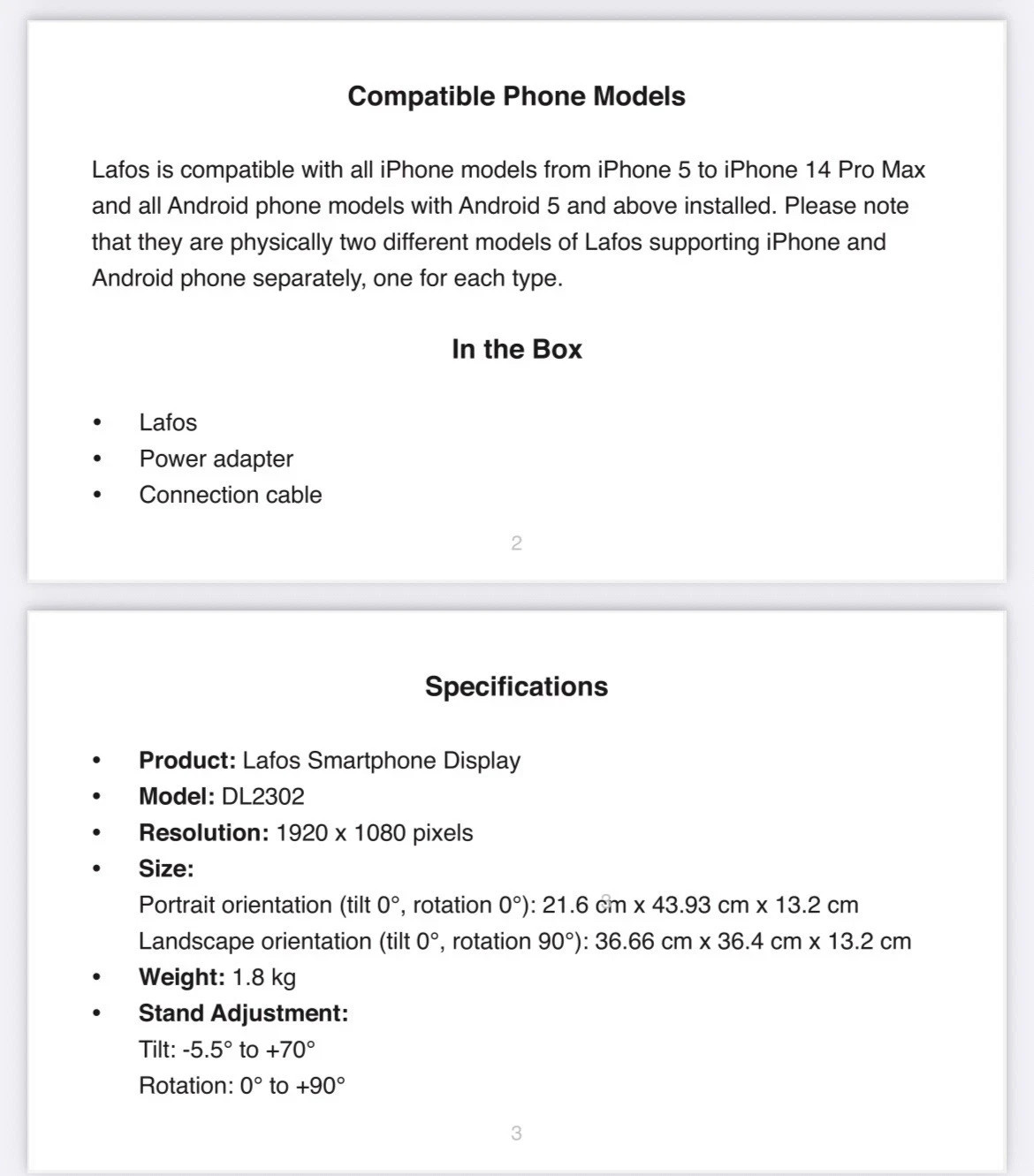 NEW - Lafos Pro Smartphone Screen Display