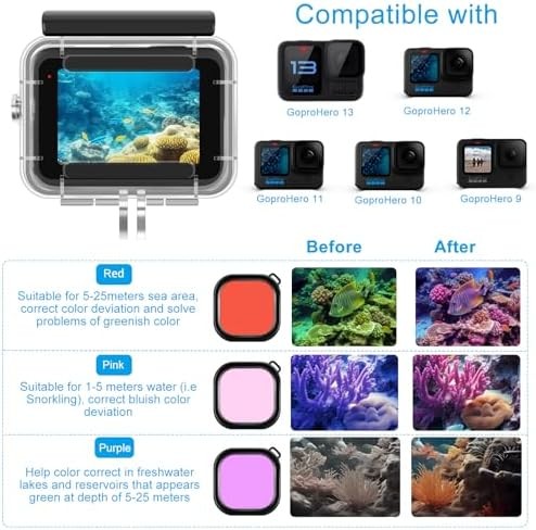 GoPro Hero 13 Accessories Kit Waterproof Housing Bundle