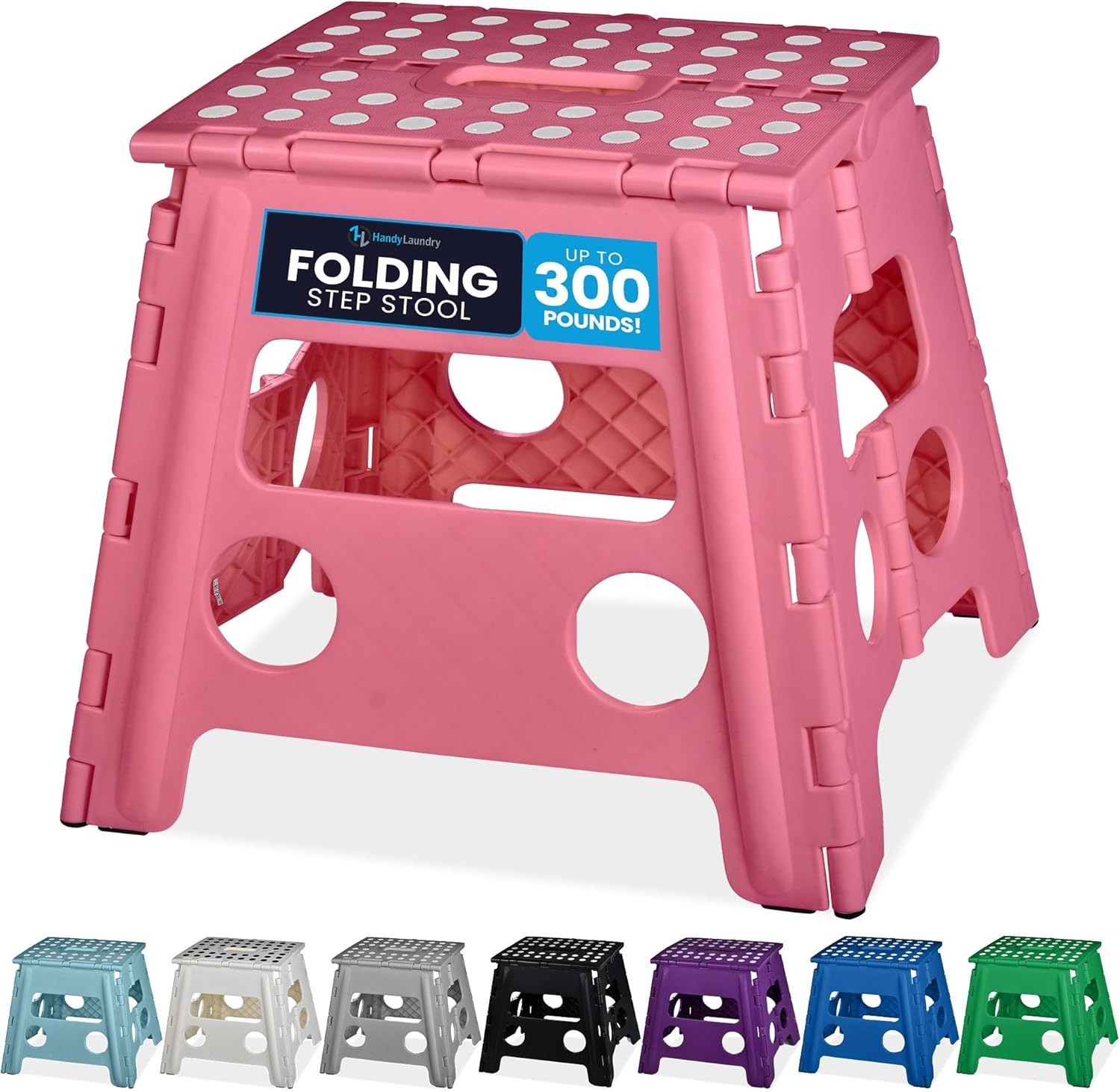 Folding Lightweight Step Stool Sturdy Enough to Support Adults & Safe Enough