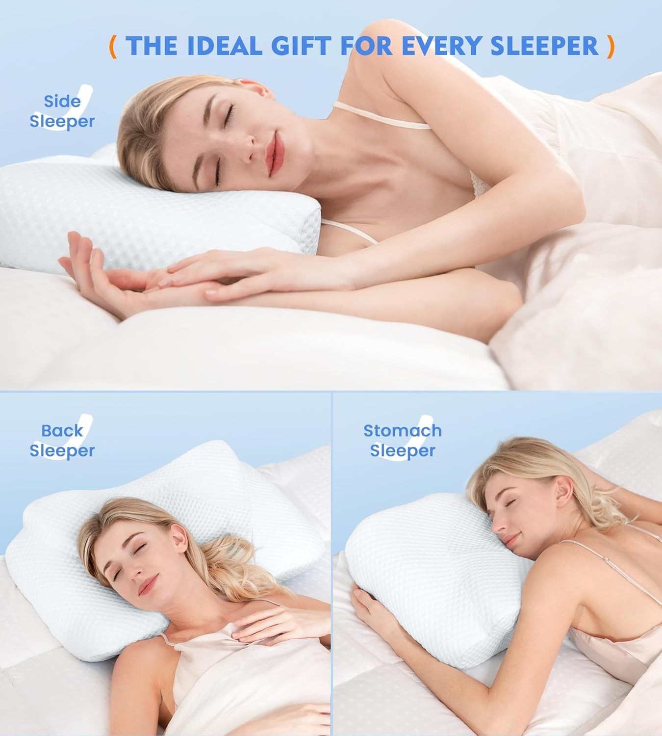 Adjustable Cervical Pillow for Side Back Sleepers