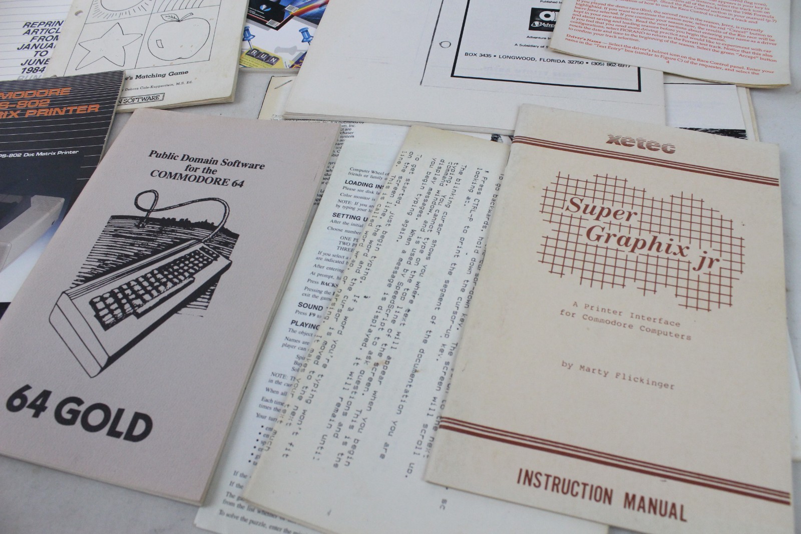 Vintage Commodore 64 Atari Manuals Paperwork Lot Elite ReRun Computer Video Game