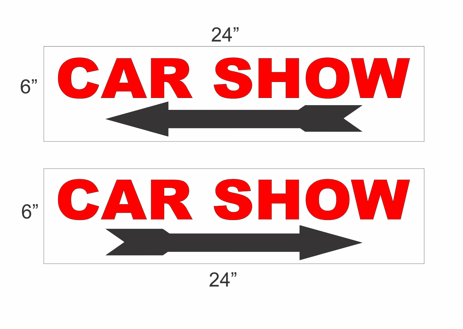 CAR SHOW with Arrow 6"x24" RIDER Road SIGNS Buy 1 Get 1 FREE 2 Sided Plastic