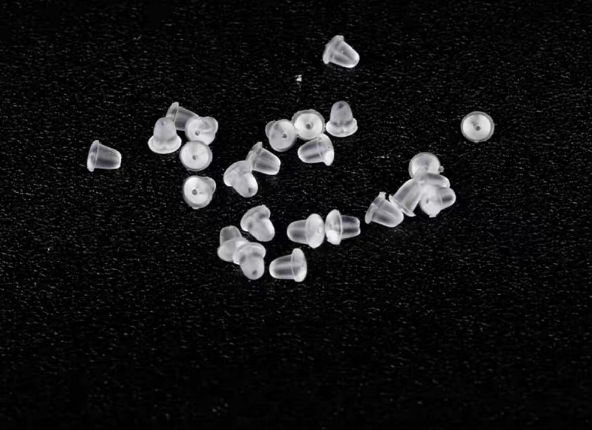4mm Clear Rubber Silicone Plastic Earring Backs Stopper Post Nut （read  detail）