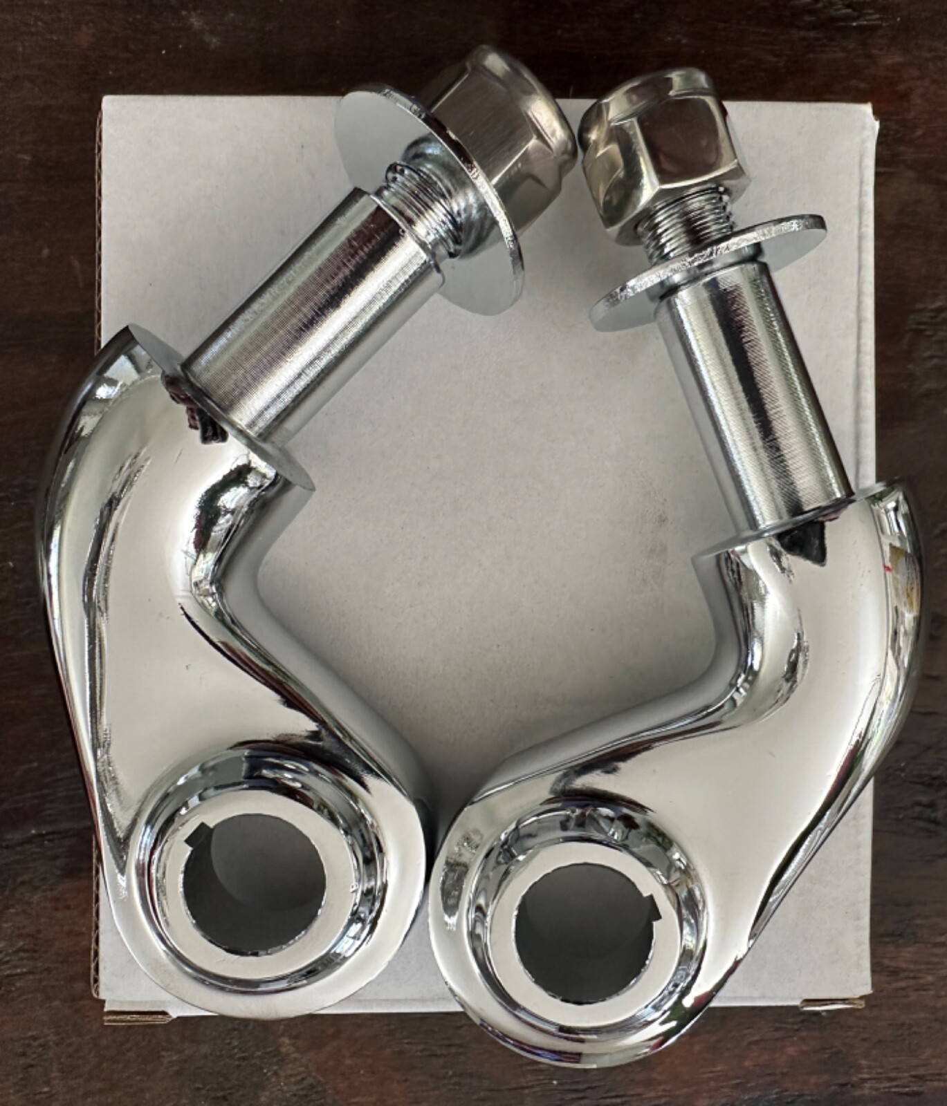 1928-1934 FORD MODEL A LOWER SHOCK MOUNTS CHROME RAT ROD HI BOY