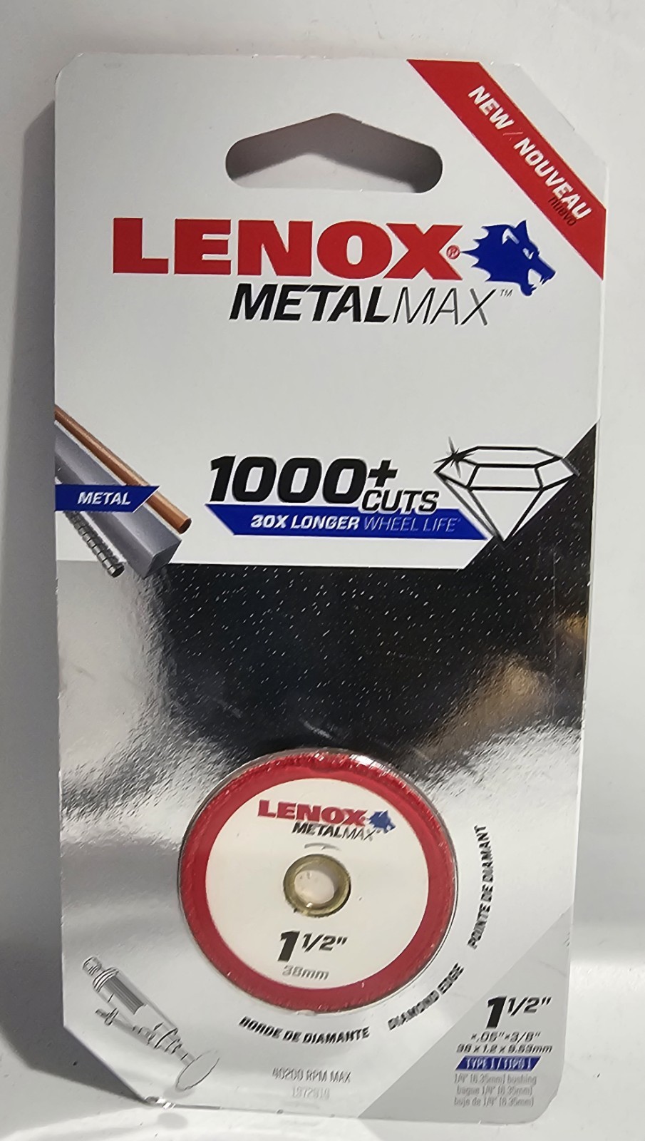 NEW LENOX 1972914 1 1/2" METALMAX GRINDER METAL CUTTING CUT-OFF WHEEL Diamond