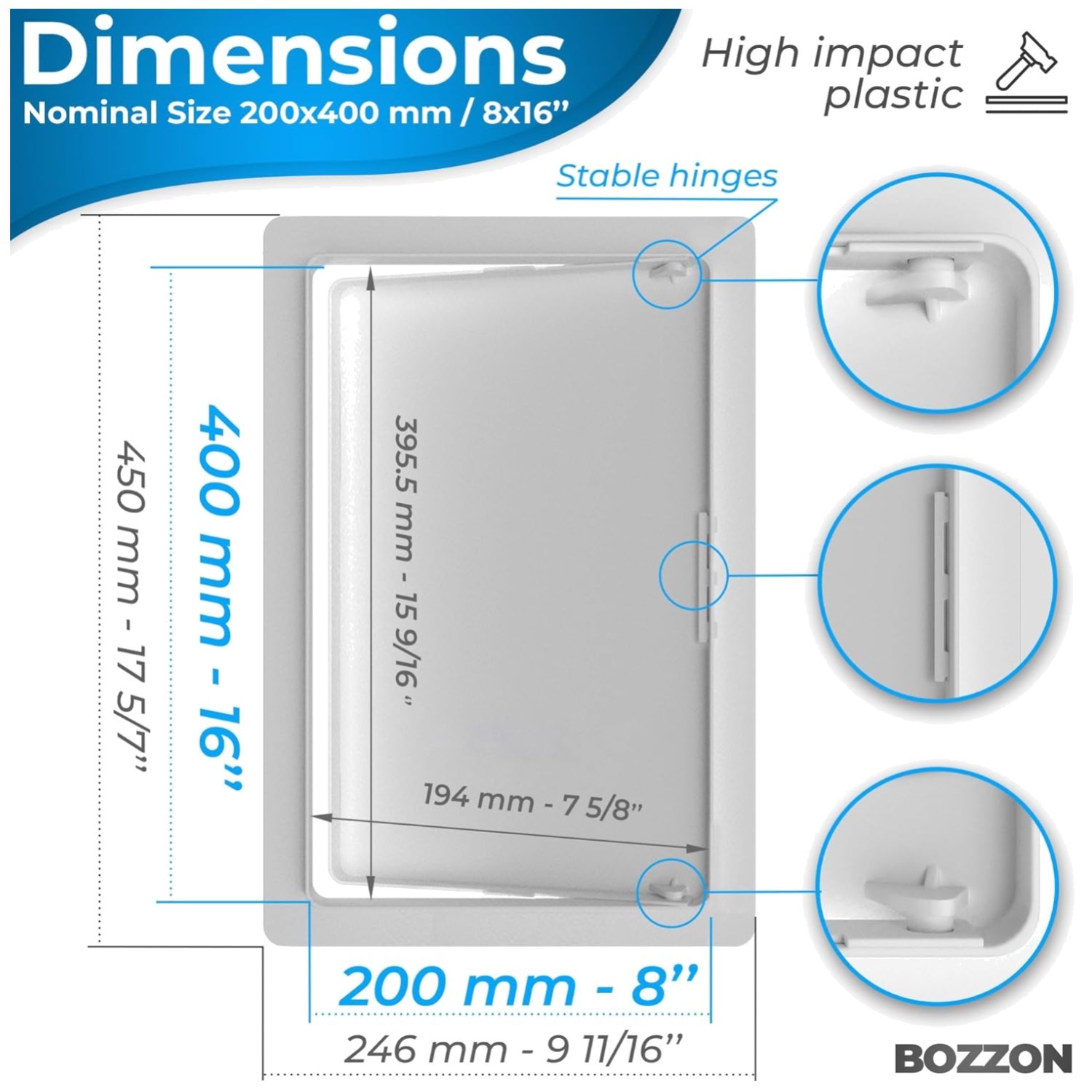 8x16 White Access Panel - Wall Hole Cover