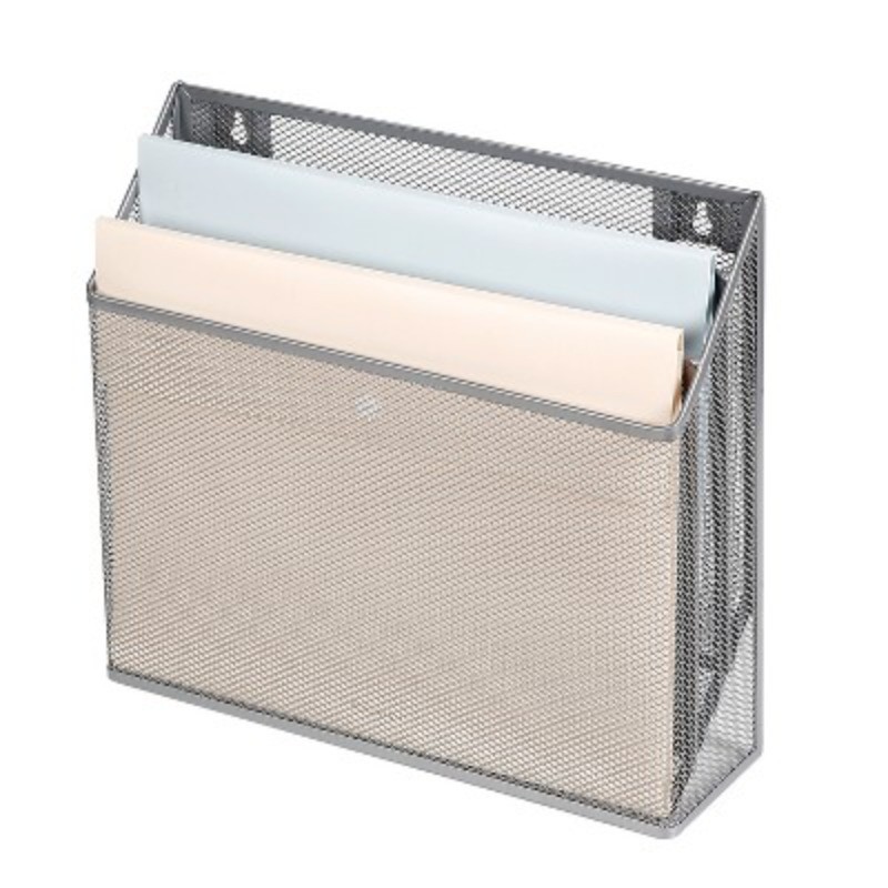 Mesh Hanging File Sorter with Keyholes Silver