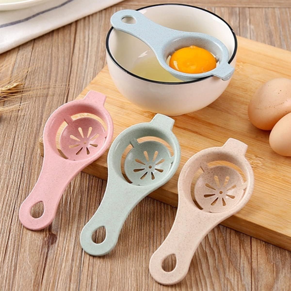 3-Piece Egg Yolk & White Separator Set - White, Divider, Chefs & Multicolor