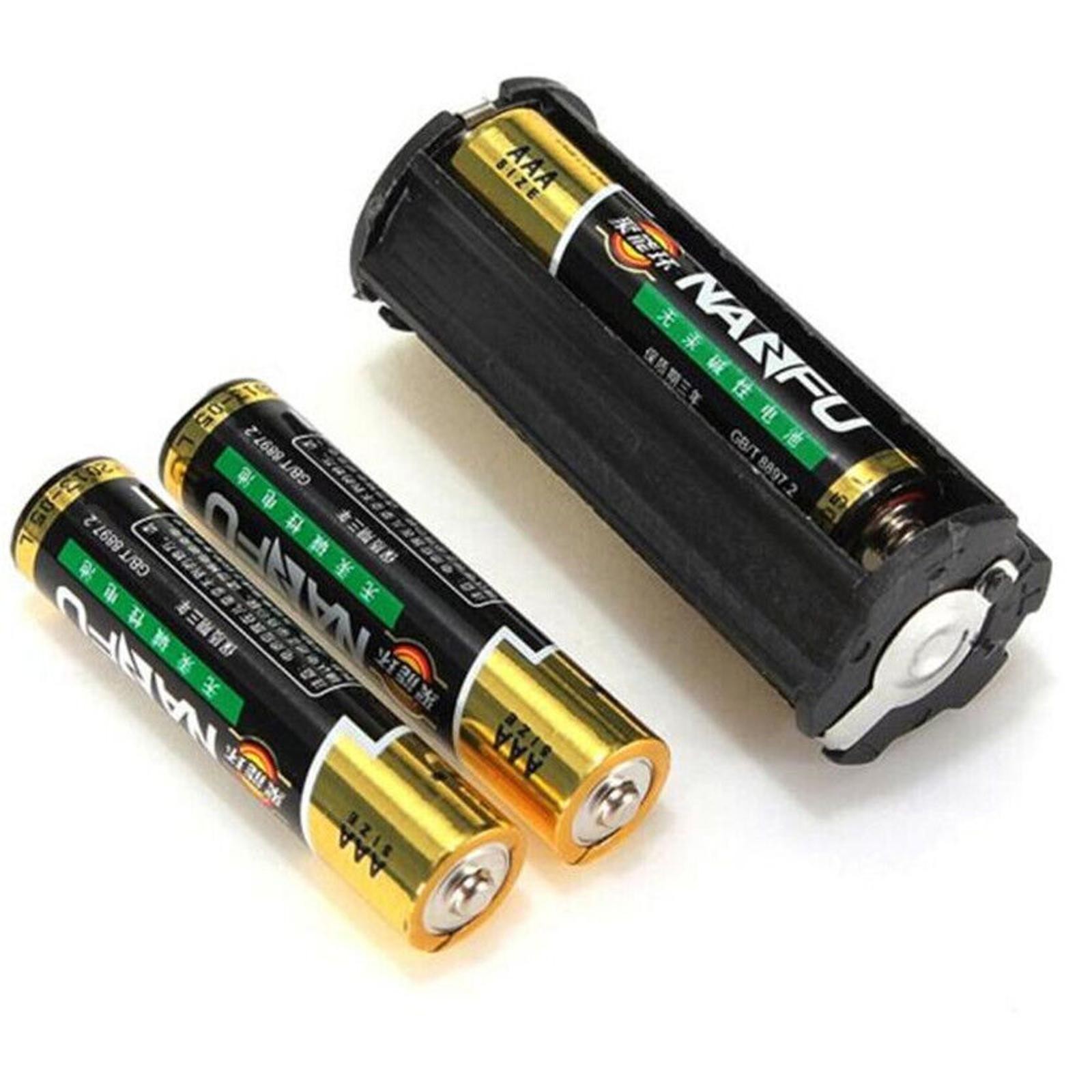 2Pcs Cylindrical Case Battery Holder Converter For Flashlight Round Circular