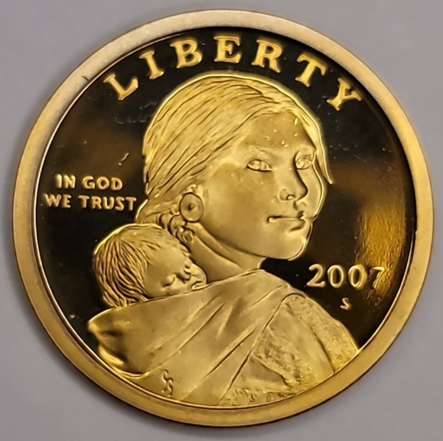 2007 S Gem Proof DCAM Native American Sacagawea Dollar