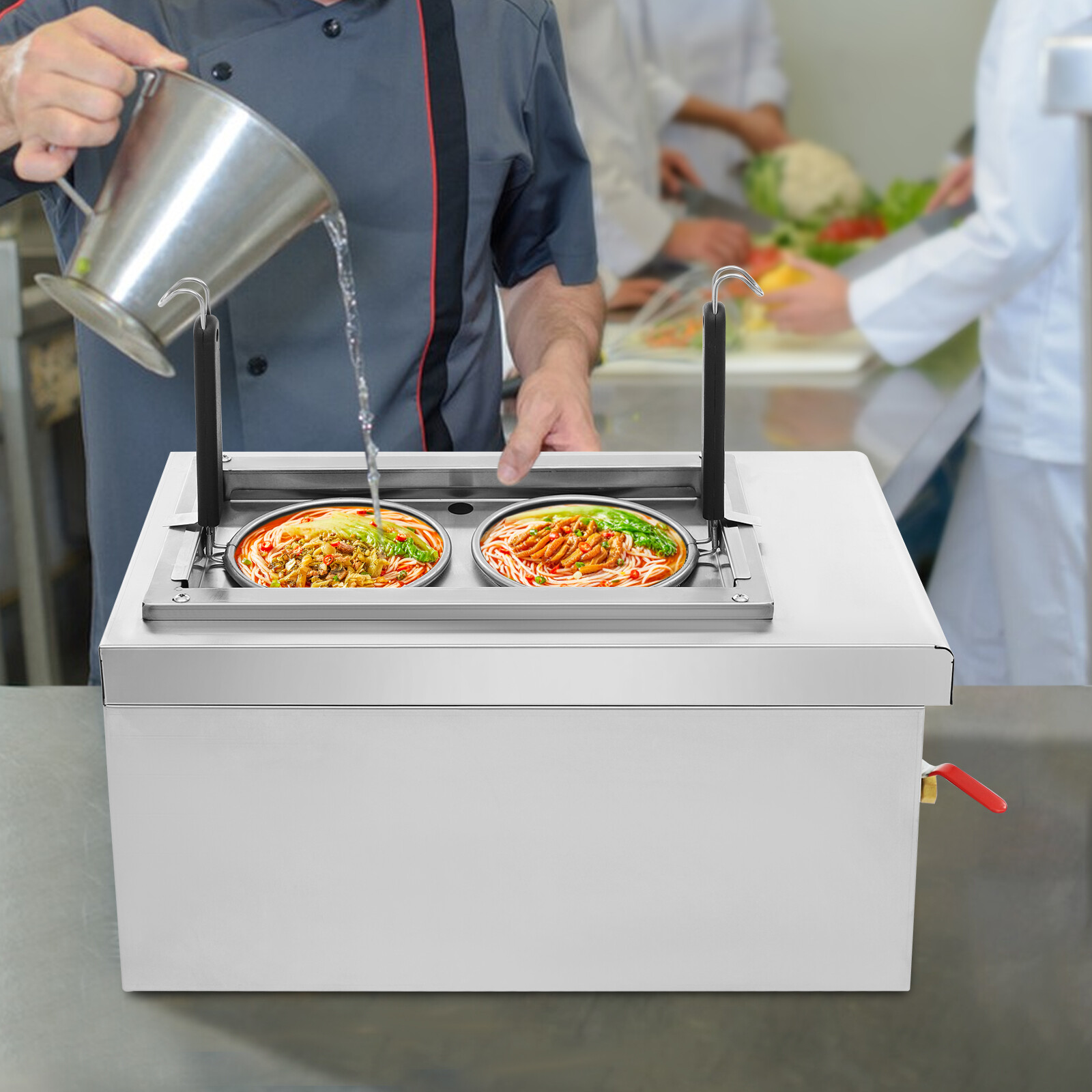 2 Holes Commercial Pasta Cooker Stainless Steel Electric Noodles Pasta Boiler