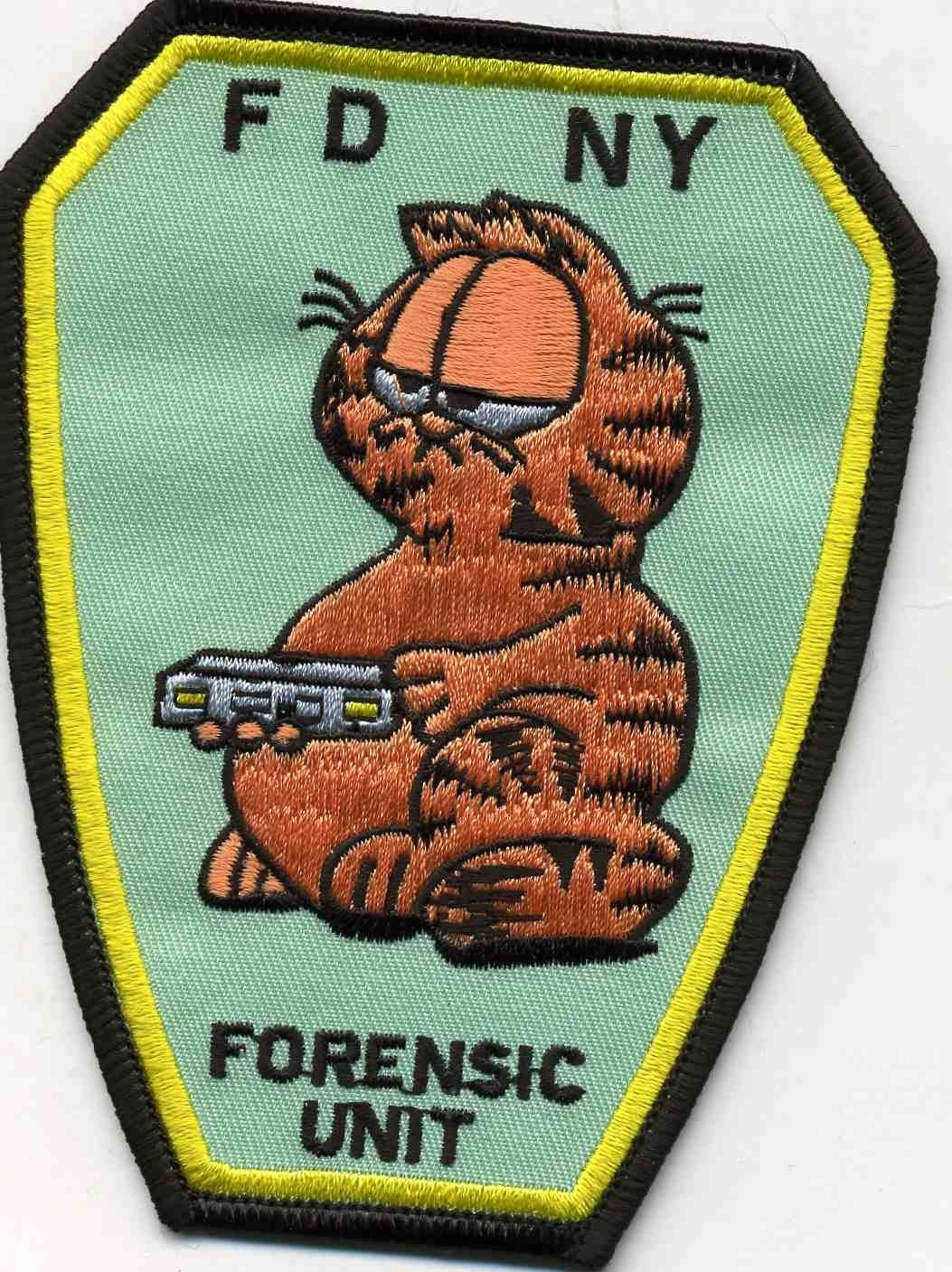 New York City FDNY FORENSIC UNIT "GARFIELD", NY (3.5" x 4.5" size) fire patch