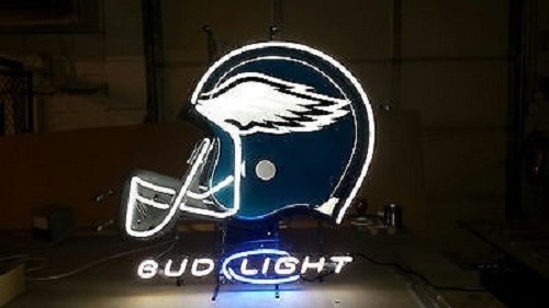 Philadelphia Eagles Team Helmet Beer 24"x20" Neon Sign Light Lamp Bar Club Show