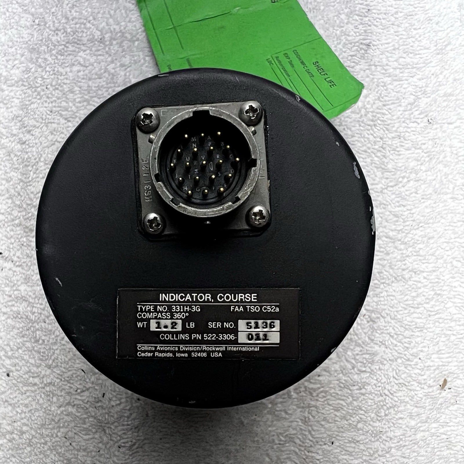 Collins Course Indicator PN: 522-3306-011 Serviceable