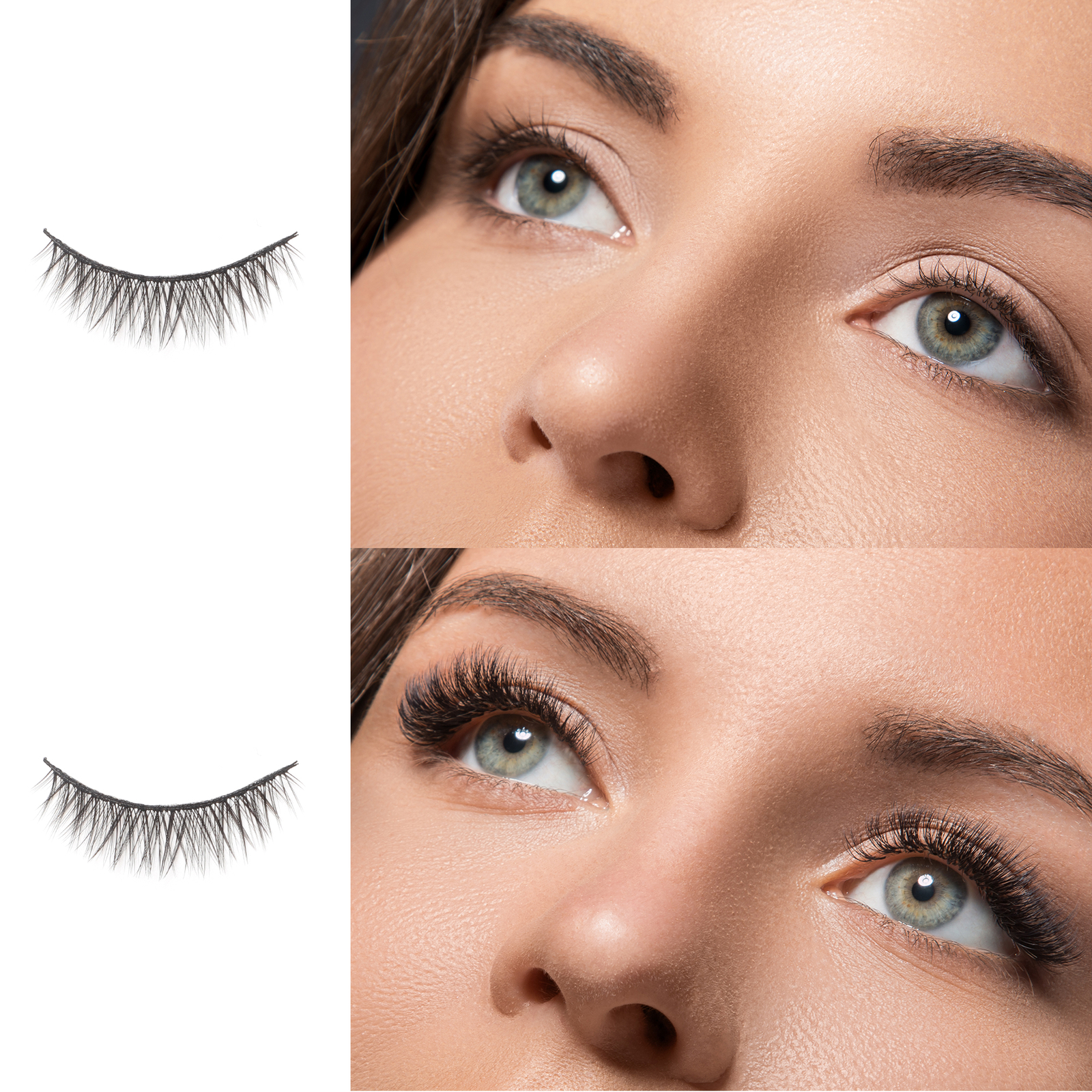 Natural False Eyelashes for Makeup Black W02 5 Pair