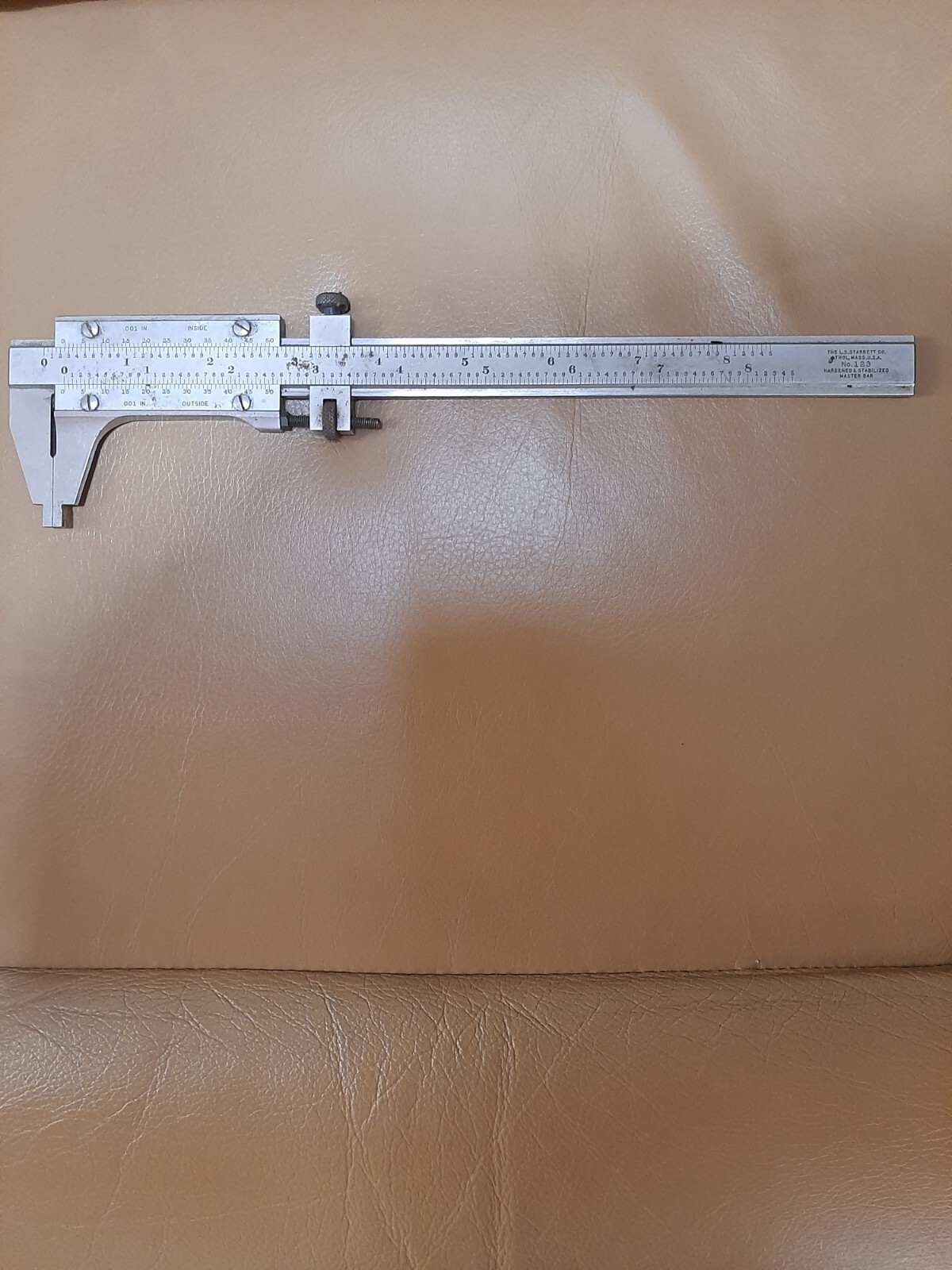 L.S.Starrett Co No. 123 Vernier Caliper Inside Outside Measuring Instrument