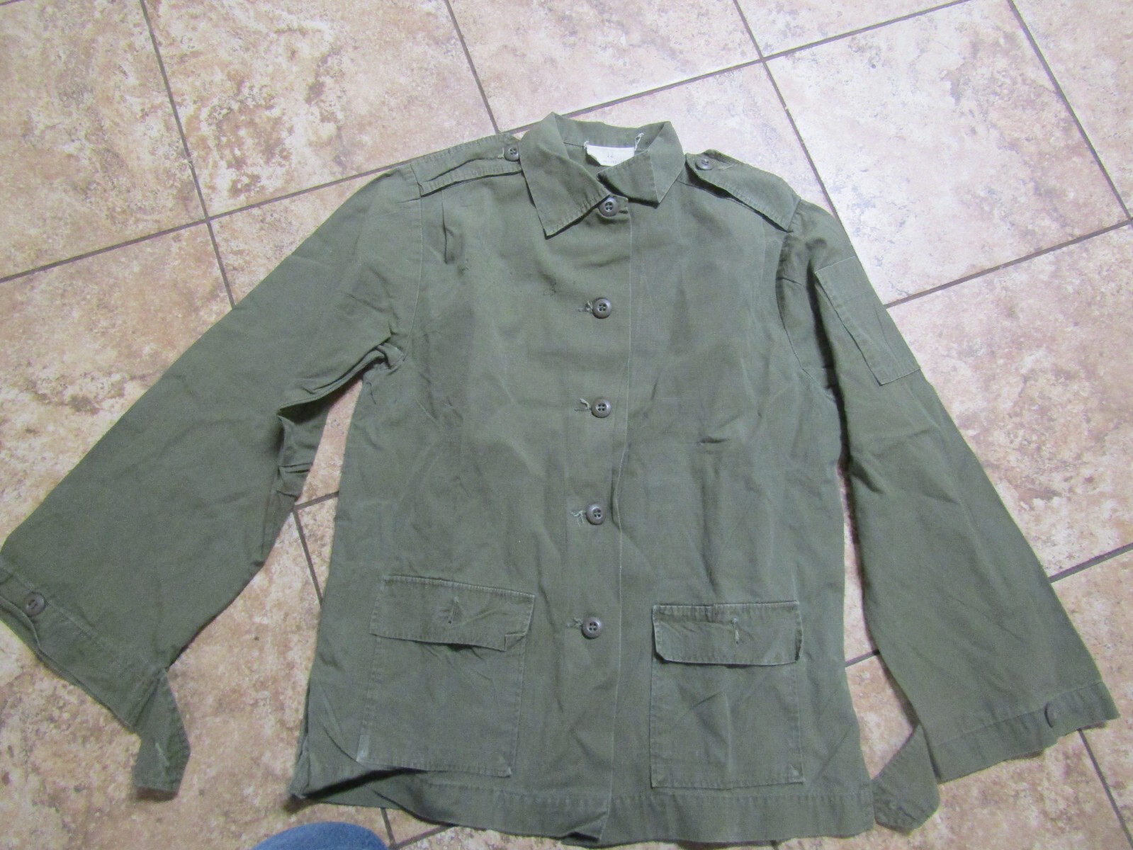 MILITARY VINTAGE JACKET SHIRT VIETNAM ERA WOMANS UTILITY POPLIN COTTON OG-107 #1