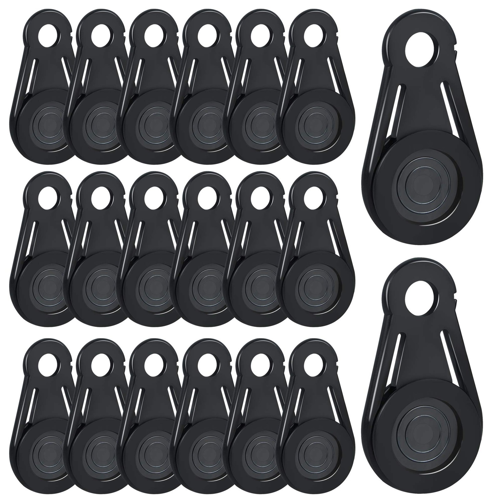 20 Pack Tarp Grabbers Movable Clips for 3.25x 1.81 x 0.47 inch, Black