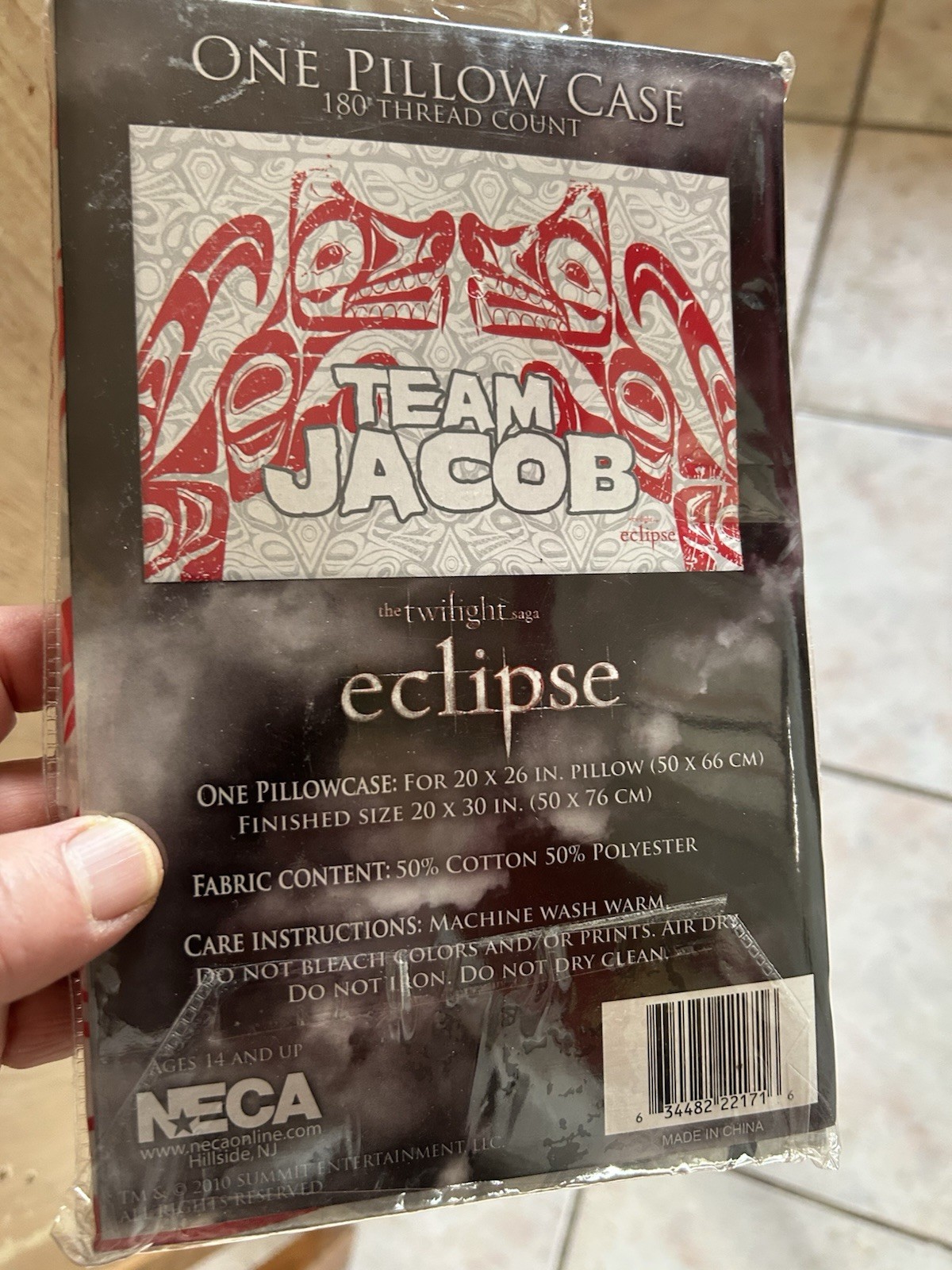 Twilight Eclipse Movie Team Jacob Double Sided NECA Pillow Case NEW Sealed
