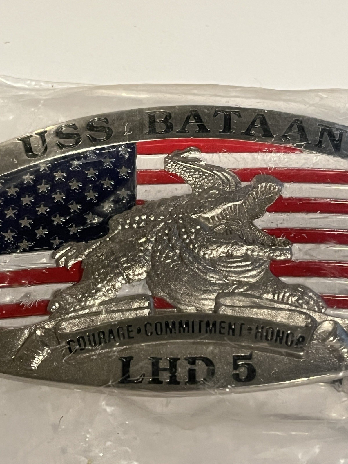 USS BATAAN LHD5 SOLID STRIKE BELT BUCKLE