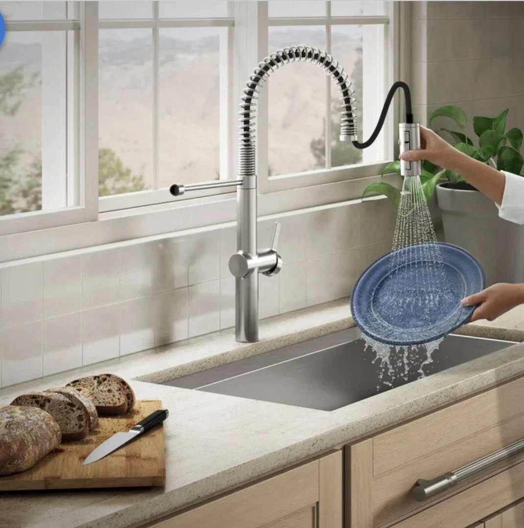 Kohler Haku R38475-LVS Kitchen Faucet Pull Down Semi Pro Stainless Steel NEW