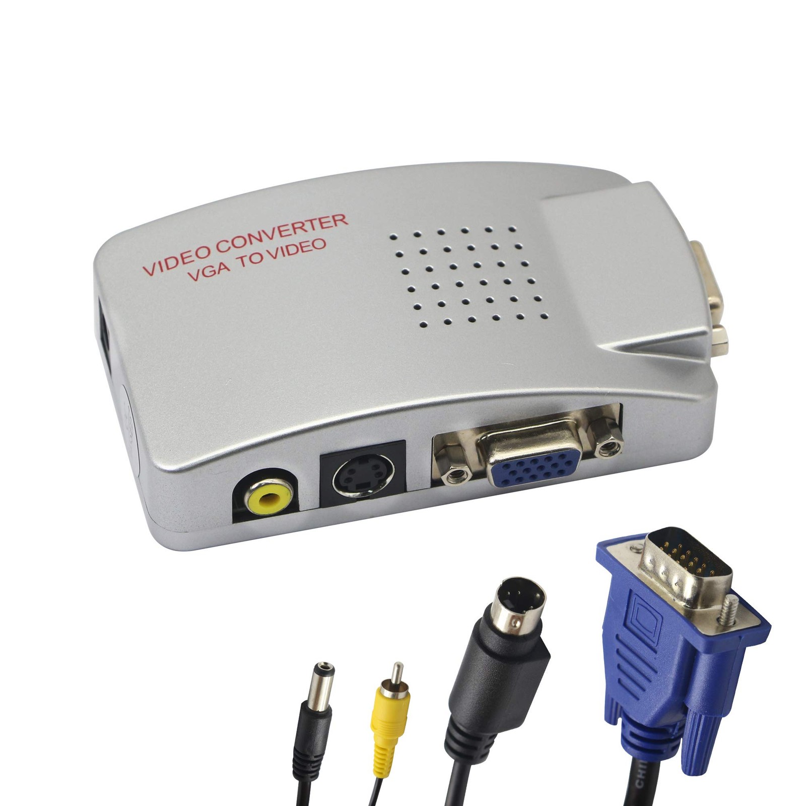 GINTOOYUN VGA to RCA Adapter,Composite Video,S-Video White