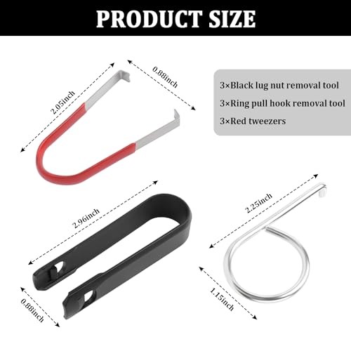 3 Type Lug Nut Cover Removal Tool Kit,Professional Hubcap Removal Tool 9PCS