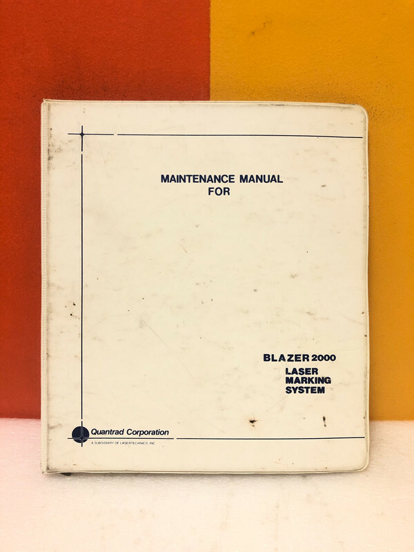 Blazer 2000 Laser Marking System Maintenance Manual
