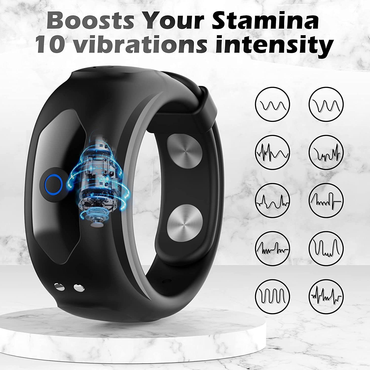 Rechargeable 10 Speed Electric Ring Penis Enhancer Delay Time for Male Couples