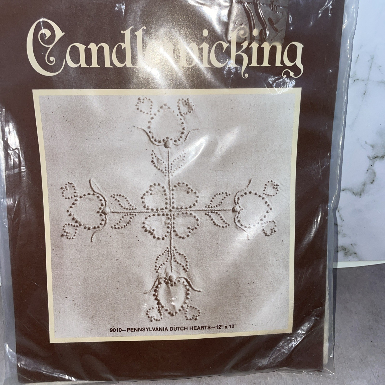 PA Dutch Hearts Candlewicking Embroidery Kit Dritz #9010 New 12”x12”