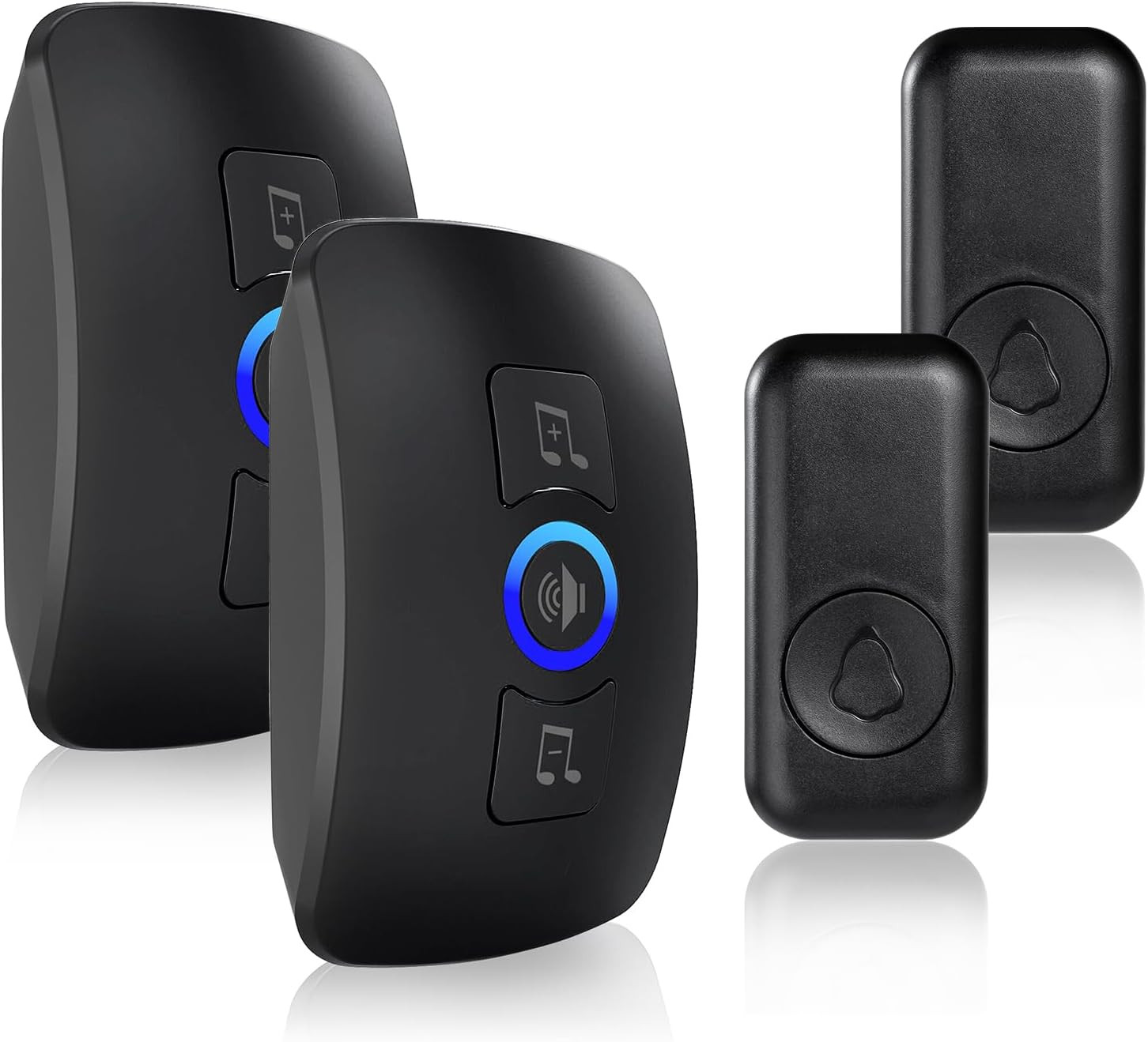 2Wireless Doorbell Chime Waterproof Plugin Receiver Adjustable Volume 1000FT Kit