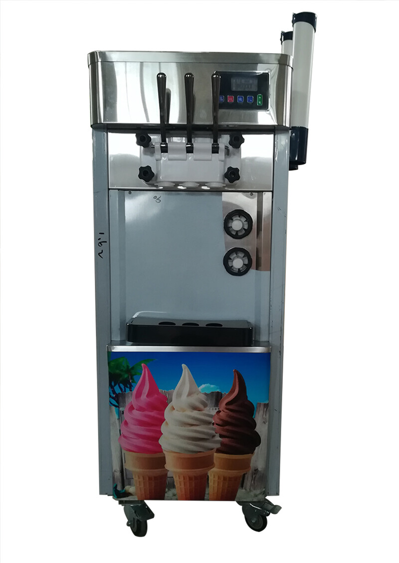 TECHTONGDA Soft Ice Cream Machine for Commercial Cold Drink Shop 3 Heads 110V