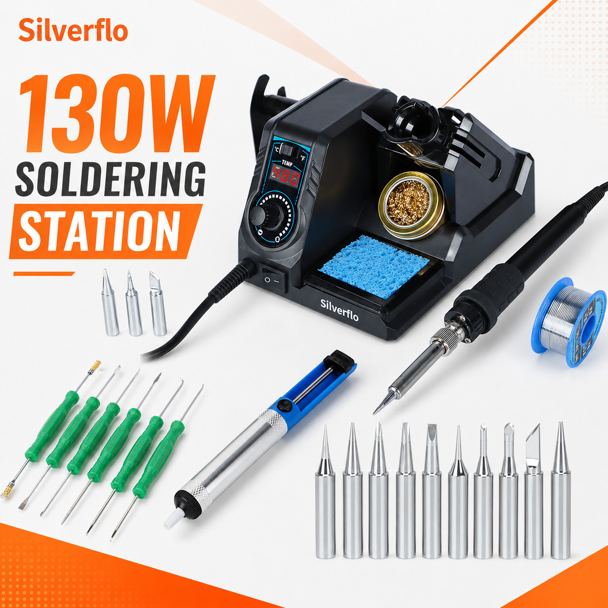 Digital  130W  Soldering iron Station Quick Heat Adjustable Temp Welding Kit
