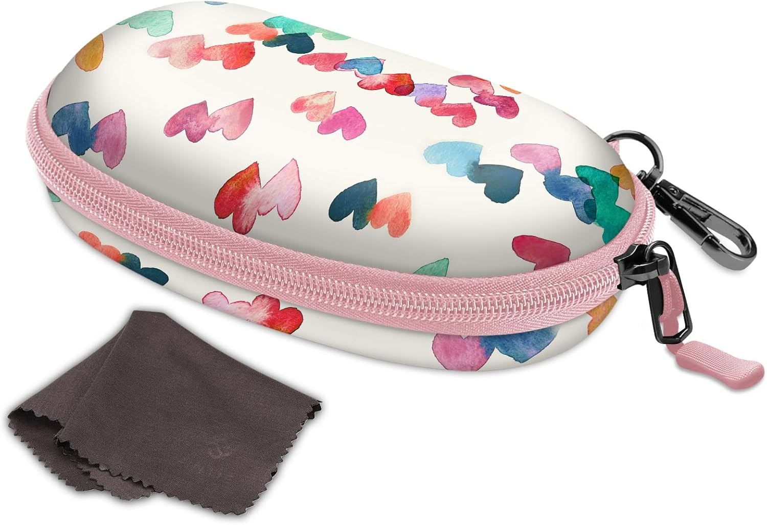 Fintie Sunglasses Case with Carabiner, Hard Shell Shockproof Raining Hearts