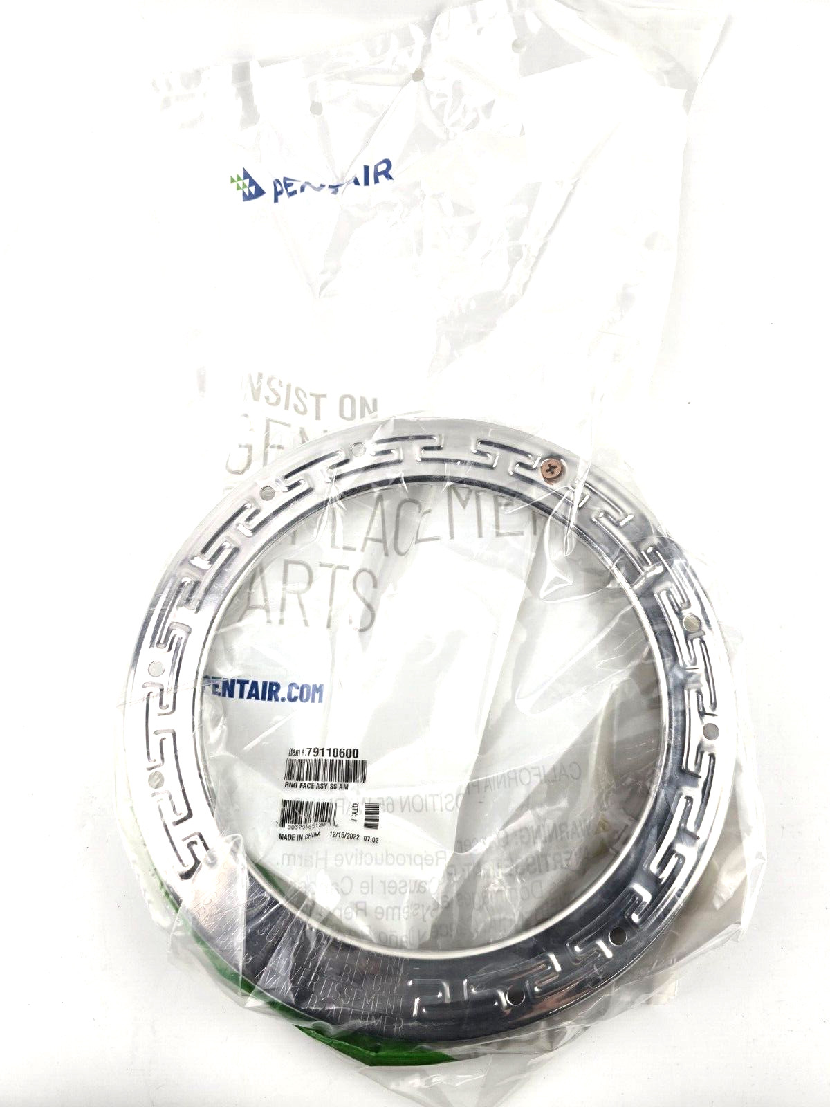 NEW Genuine Pentair Ring Face Assembly S.S. 79110600 Pool Spa Light