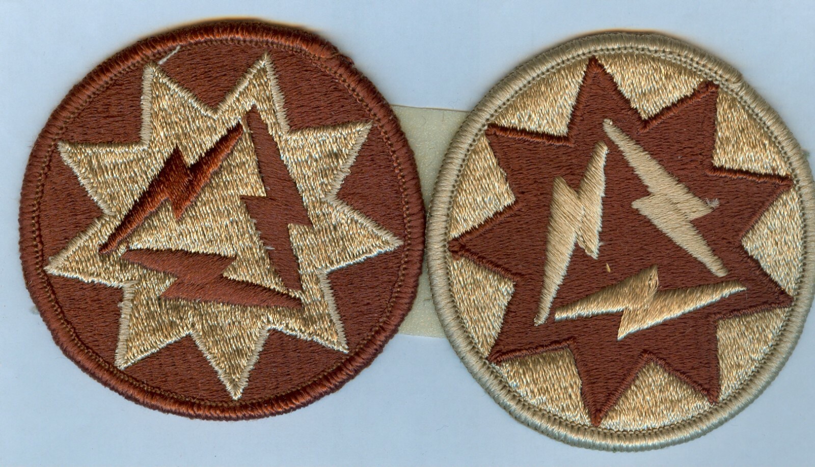 U.S. ARMY - 93d SIGNAL BRIGADE  2 DESERT SUBDUED PATCH VARIATIONS