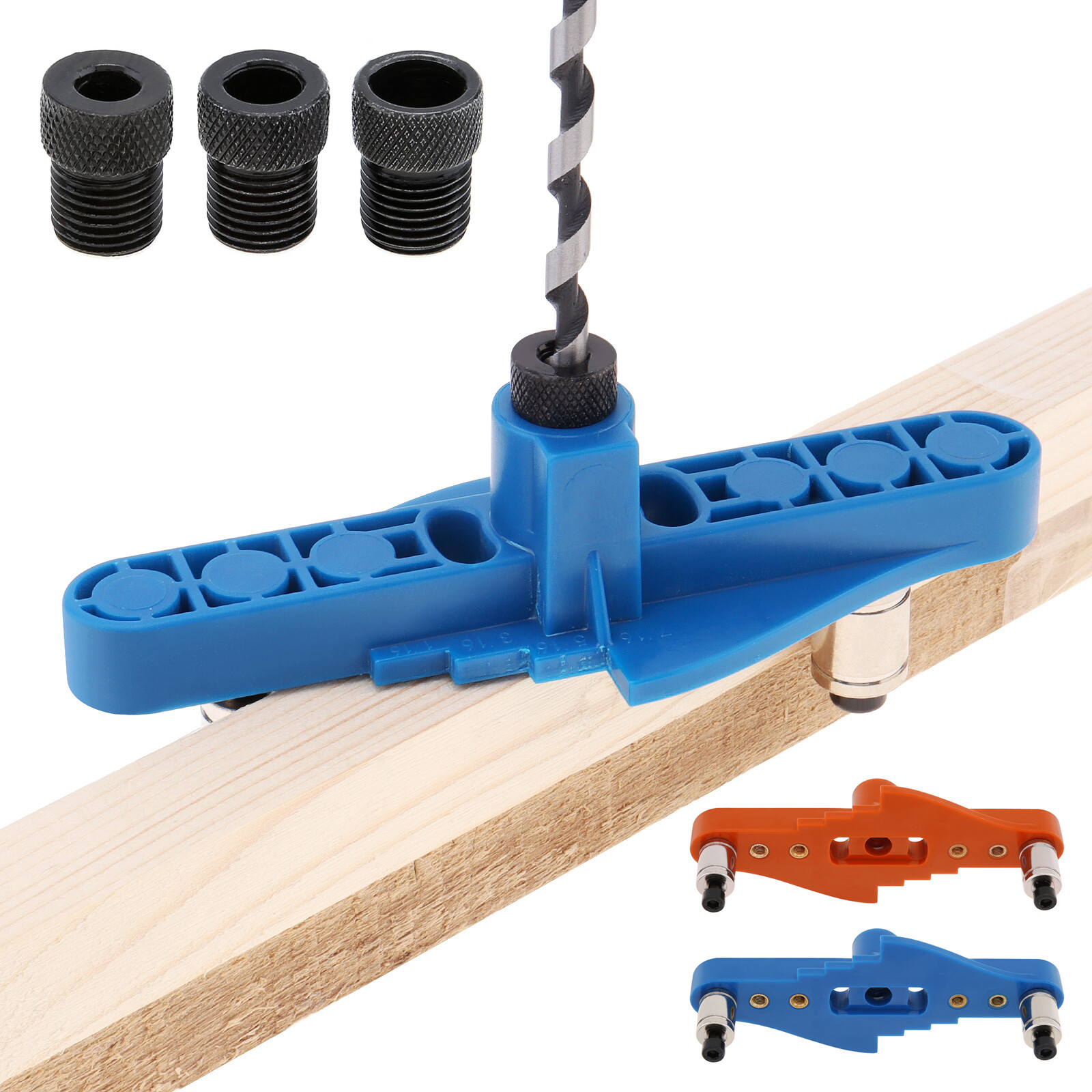 Blue Dowel Jig, Self-centering Line Scriber Woodworking Tools for Straight Holes