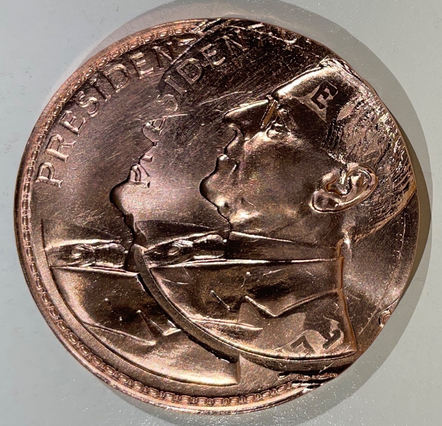 2020 Wilson Dollar Copper Dan Carr Double Strike Off-Ctr 100y Anniv Manila Mint