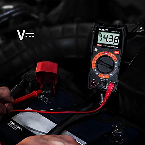 Digital Multimeter with Case, DC AC Voltmeter, Ohm Volt Amp Test Meter KM100