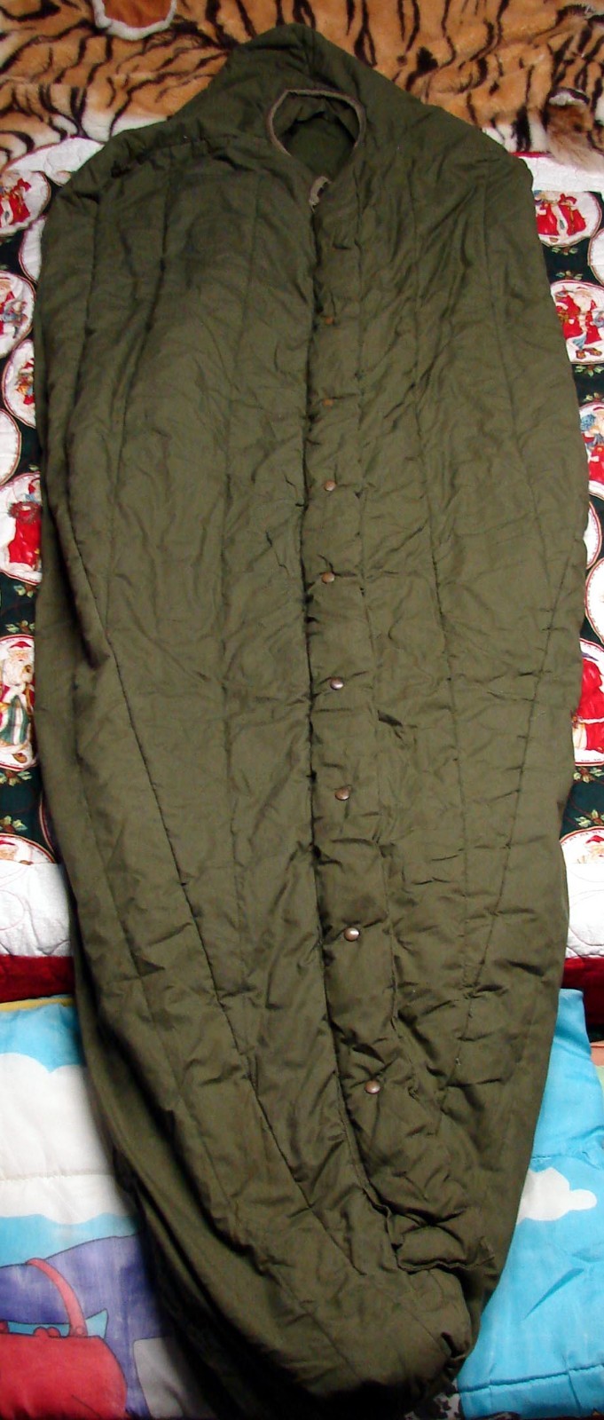 Vntg U.S. Military 7' + Mummy Sleeping Bag Intermediate Cold Weather w/Hood